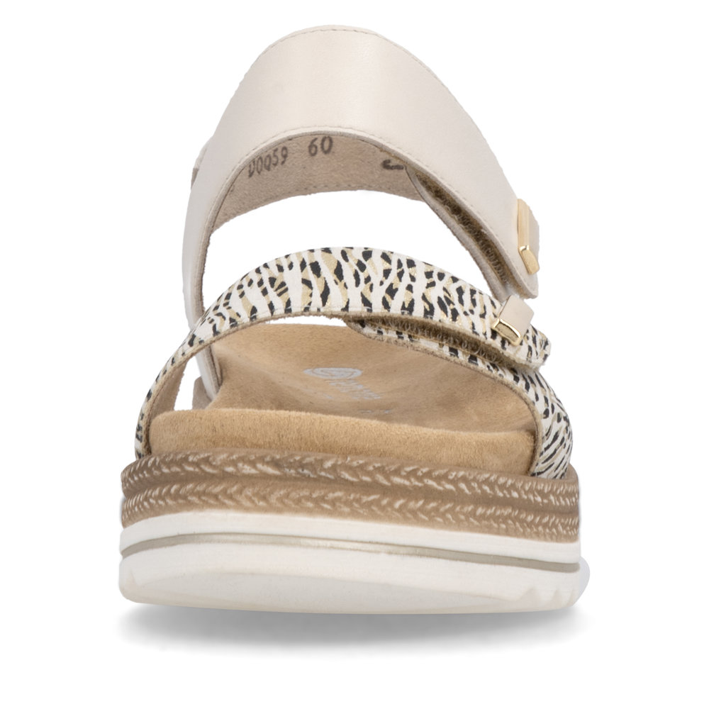 REMONTE D0Q59-60 SANDAŁY NA KOTURNIE BEŻOWO-ZŁOTE • Rozm. D.: 39