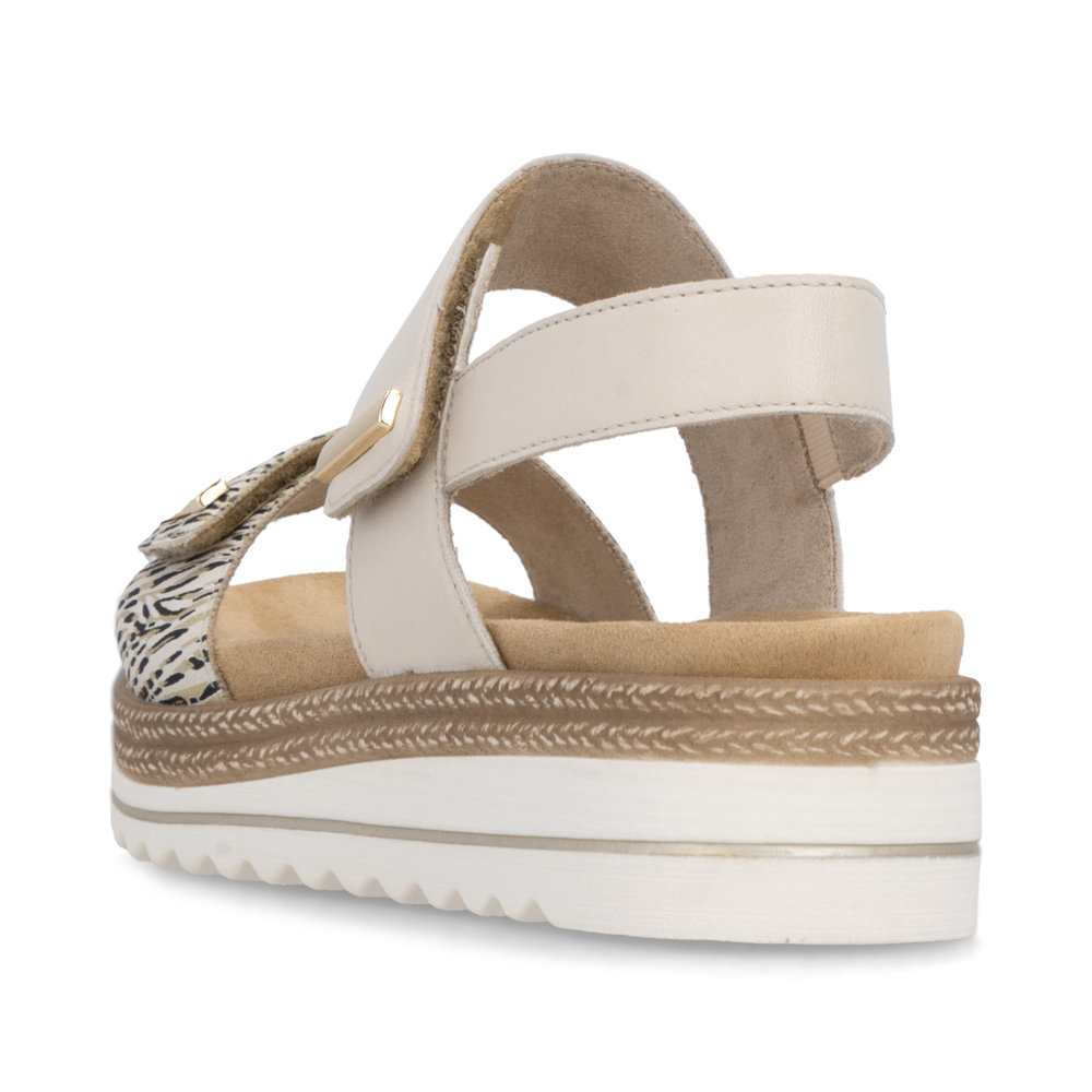 REMONTE D0Q59-60 SANDAŁY NA KOTURNIE BEŻOWO-ZŁOTE • Rozm. D.: 40