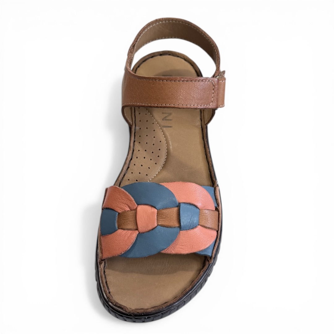 RAVINI sandał 030-113-1610 sandałki NIEBIESKO - KORALOWE • Rozm. D.: 38