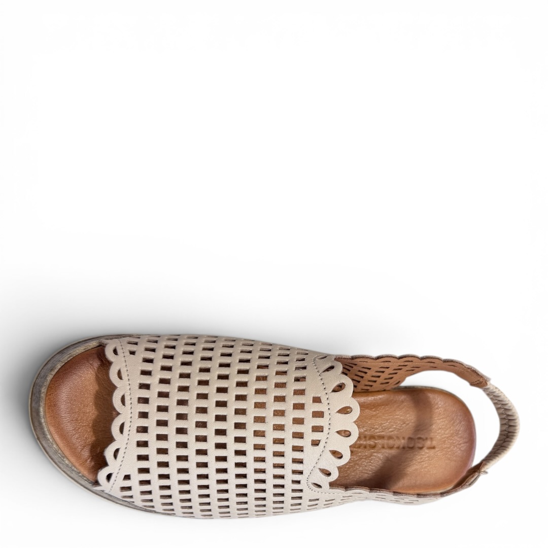 SOKOLSKI MIR l26-724 SANDAŁ NA KOTURNIE BEŻOWY • Rozm. D.: 37