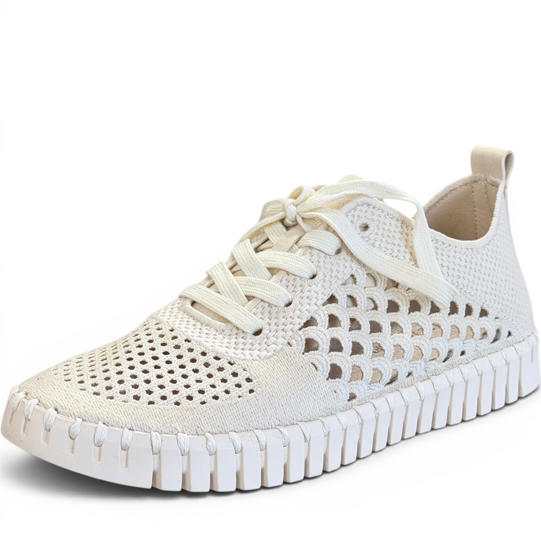 ILSE JACOBSEN TULIP EMROIDERY SNEAKERSY BEŻOWE • Rozm. D.: 36