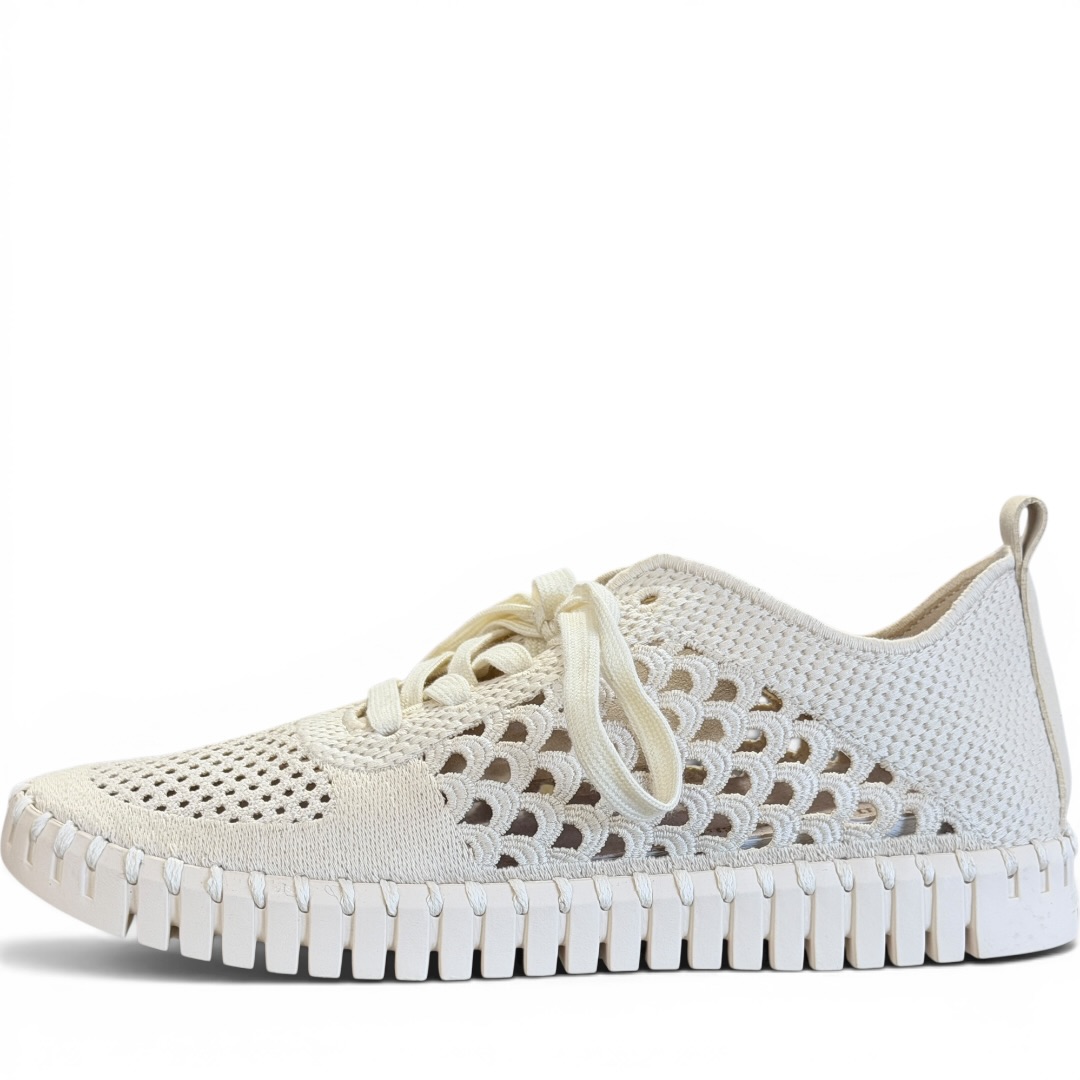 ILSE JACOBSEN TULIP EMROIDERY SNEAKERSY BEŻOWE • Rozm. D.: 40