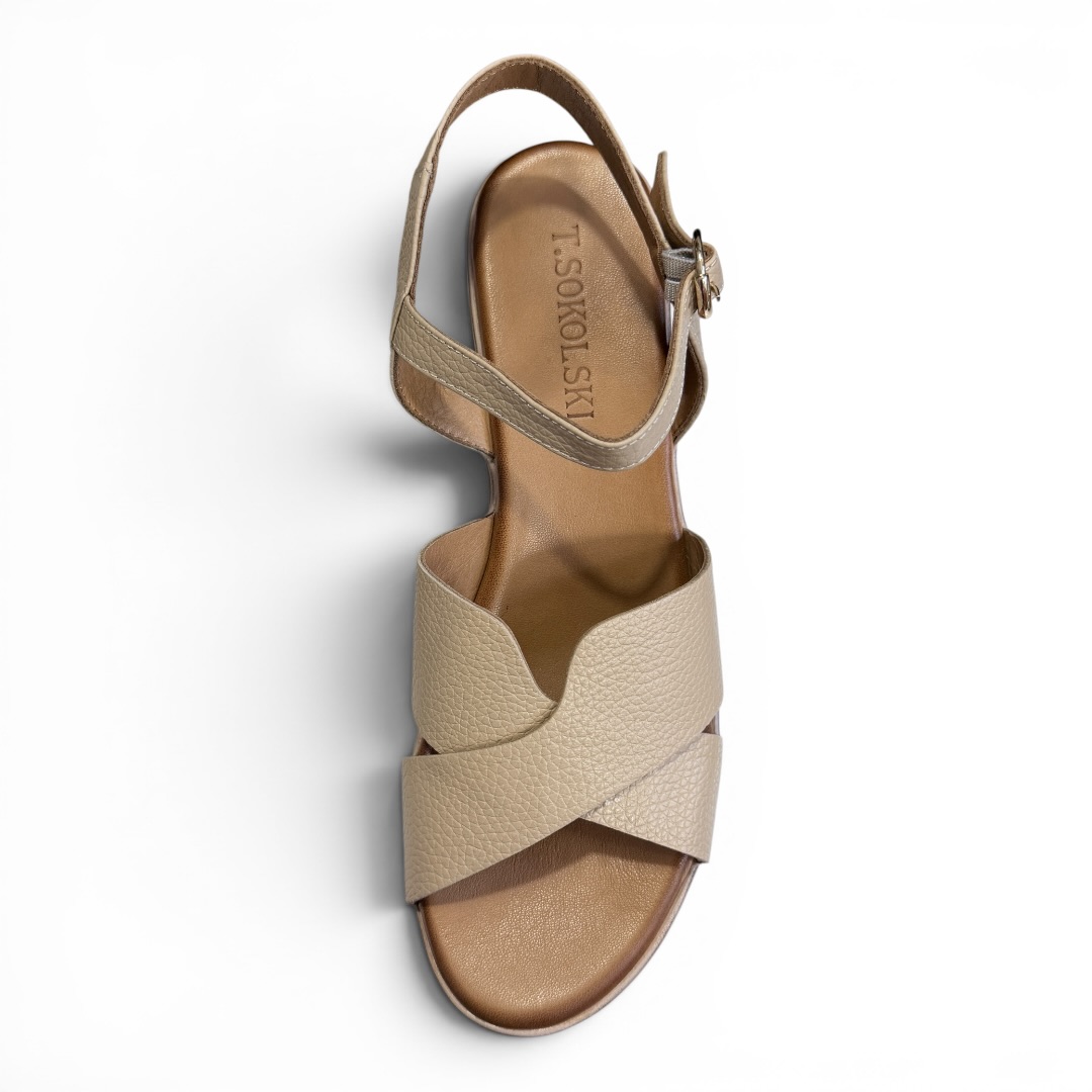 SOKOLSKI MET 104-0632 SANDAŁ NA KOTURNIE CAMEL • Rozm. D.: 36