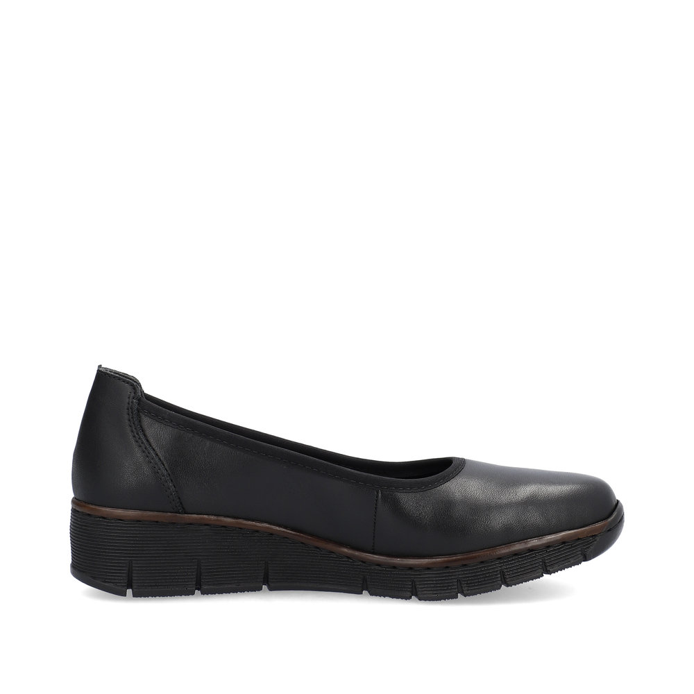 RIEKER 53755-00 CZARNE CZÓŁENKO NA KOTURNIE • Rozm. D.: 41