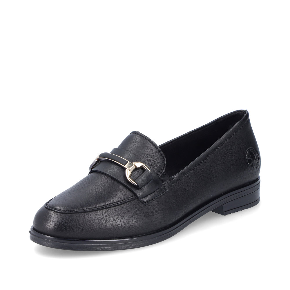 RIEKER 46262-01 CZARNE LOAFERSY • Rozm. D.: 41
