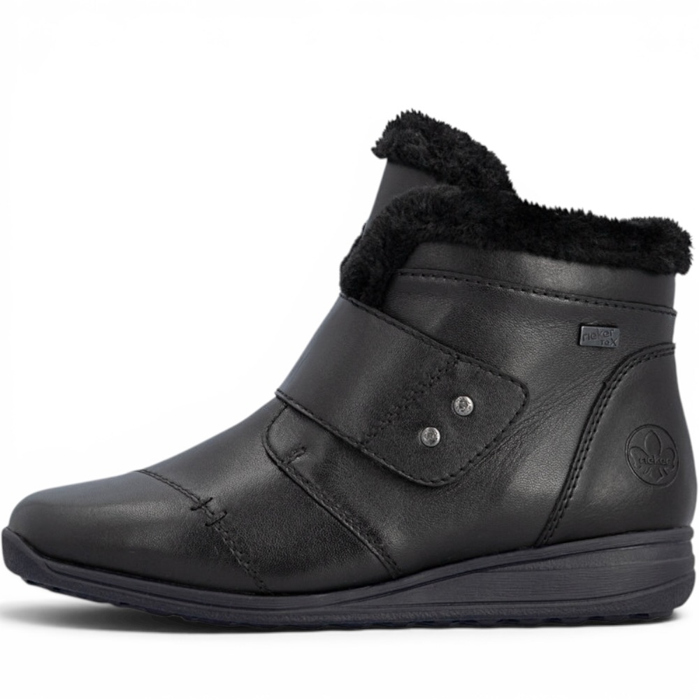 RIEKER 47268-00 botek ciepły wodoodporny CZARNY • Rozm. D.: 41