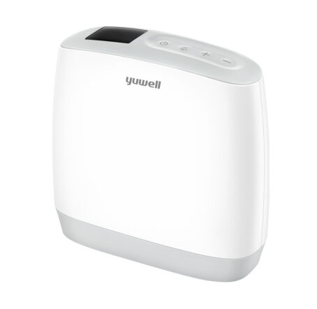 Koncentrator przenośny Yuwell z baterią o podwójnej pojemności.