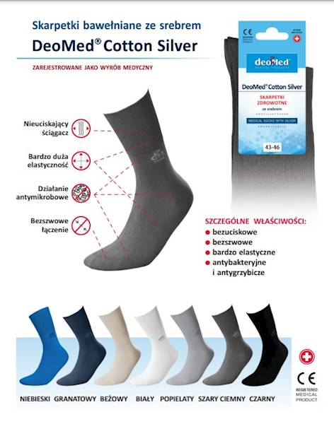 Skarpetki Cotton Silver - DeoMed - 43/46