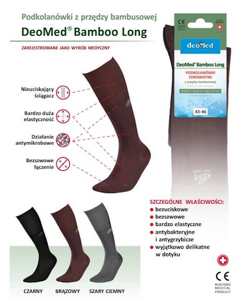 Podkolanówki Bamboo Long - DeoMed - 35/38