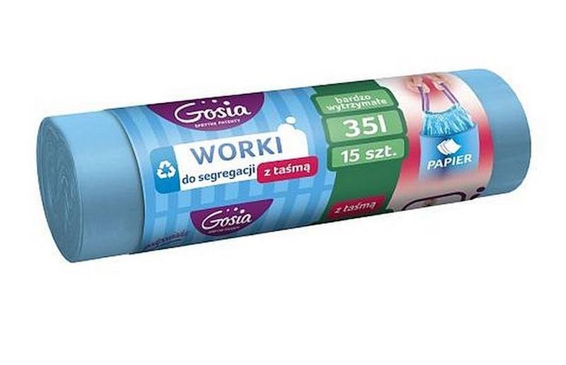 Worki na śmieci 35l GOSIA z taśmą 15szt. niebieskie