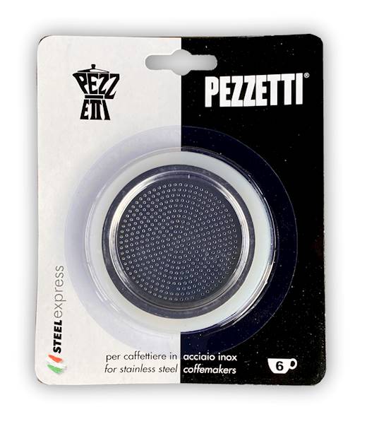 Uszczelki Pezzetti 2szt+sitko Stal 6Tz.