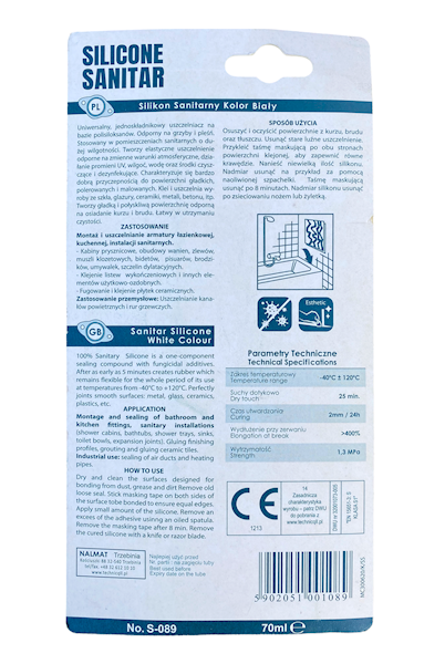 Silikon Technicqlli Sanitarny biały 70ml.
