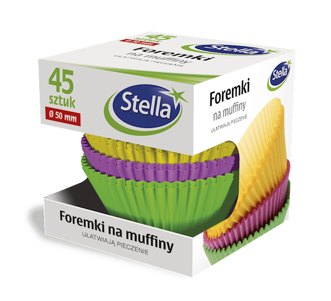 STELLA Foremki na mufinki kolor 45szt.