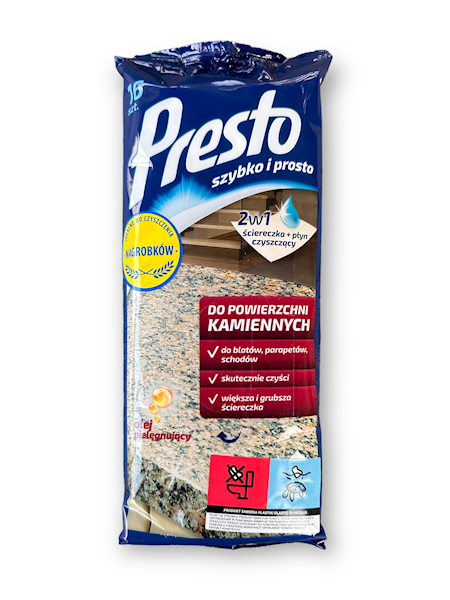 PRESTO Ściereczki nawilżone do powierzchni kamiennych