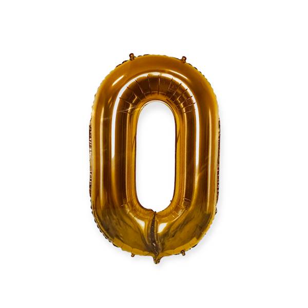 Balon foliowy cyfra "0" 86cm złoty