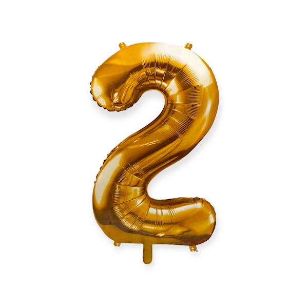 Balon foliowy cyfra "2" 86cm złoty