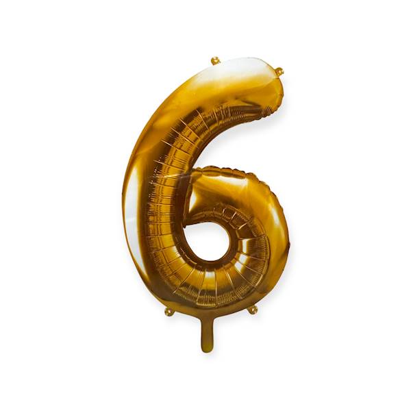 Balon foliowy cyfra "6" 86cm złoty