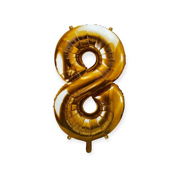 Balon foliowy cyfra "8" 86cm złoty