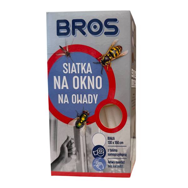 BROS Siatka n/okno p/owad.130/150 biała