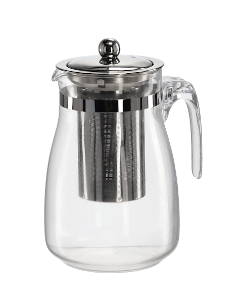 Zaparzacz szklany z met.pokrywką 900ml