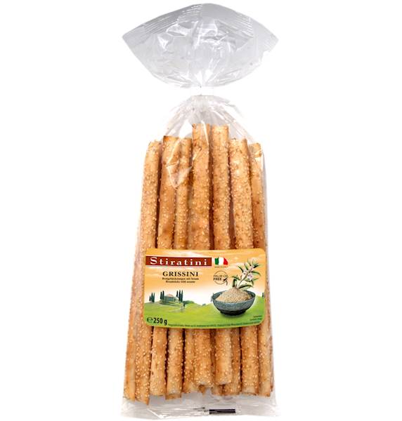 GRISSINI CHLEBOWE Z SEZAMEM 250G.