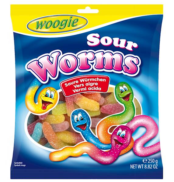 WOOGIE worms KWAŚNE ŻELKI 250G
