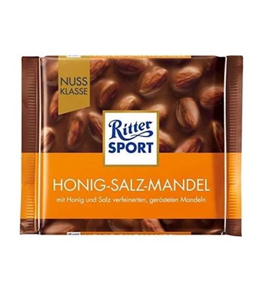 RITTER SPORT CZEKOLADA MLECZNA Z MIODEM I MIGDAŁEM