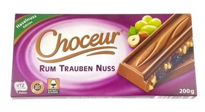 CHOCEUR RUM TRAUBEN NUSS CZEKOLADA 200G