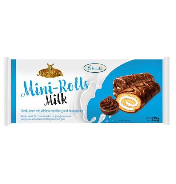 MINI- ROLLS MILK ROLADKI MLECZNE  222G.