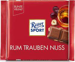 RITTER SPORT RUM TRAUBEN NUSS 100G