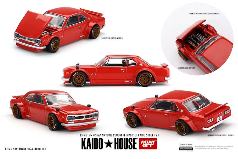 KAIDO HOUSE X MINI GT 1:64 NISSAN SKYLINE GT-R (KPGC10) KAIDO STREET V1 1969