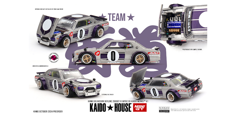 KAIDO HOUSE X MINI GT 1:64 NISSAN SKYLINE GT-R (KPGC10) KAIDO WORKS V1 1969