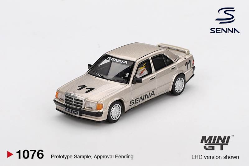 MINI GT 1:64 MERCEDES-BENZ 190E 2.3-16 #11 AYRTON SENNA RACE OF CHAMPIONS 1984
