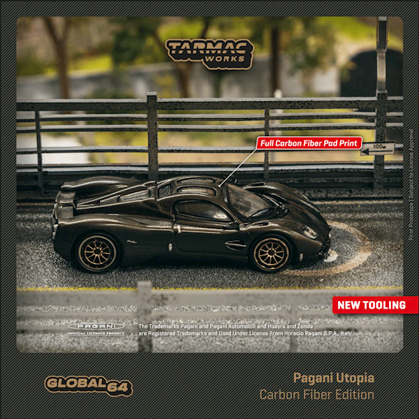 TARMAC WORKS 1:64  PAGANI UTOPIA CARBON FIBER