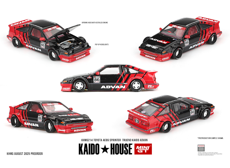 KAIDO HOUSE X MINI GT 1:64 TOYOTA AE86 SPRINTER TRUENO KAIDO ADVAN KHMG214