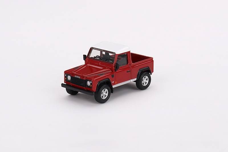 MINI GT 1:64 LAND ROVER DEFENDER 90 PICKUP MASAI RED 2009