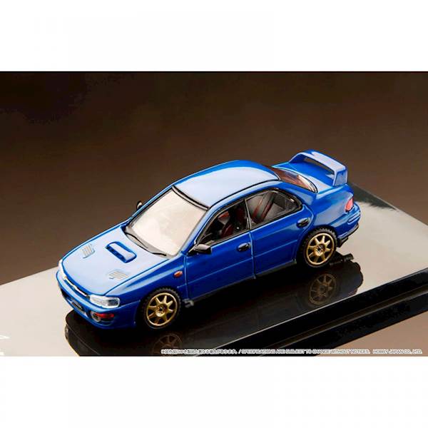 HOBBY JAPAN 1:64 SUBARU IMPREZA WRX GC8 1992 BLUE WITH ENGINE DISPLAY MODEL