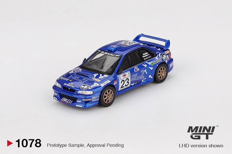 MINI GT 1:64 SUBARU IMPREZA WRC99 ACROPOLIS RALLY #23 2000