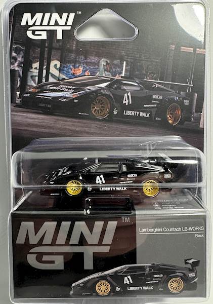 MINI GT 1:64 LAMBORGHINI COUNTACH LB-WORKS BLACK (BLISTER)