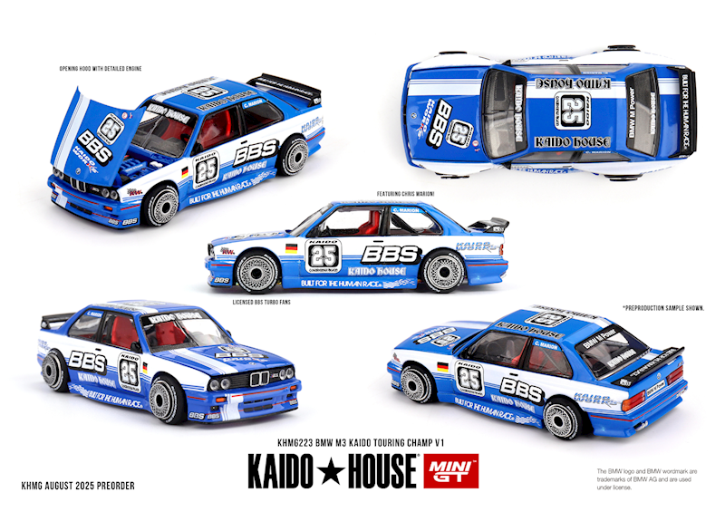KAIDO HOUSE X MINI GT 1:64  BMW E30 M3 KAIDO TOURING CHAMP V1 1989