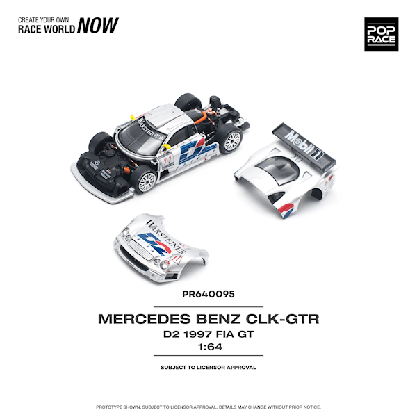 POP RACE 1:64 MERCEDES BENZ CLK-GTR D2 1997 FIA GT