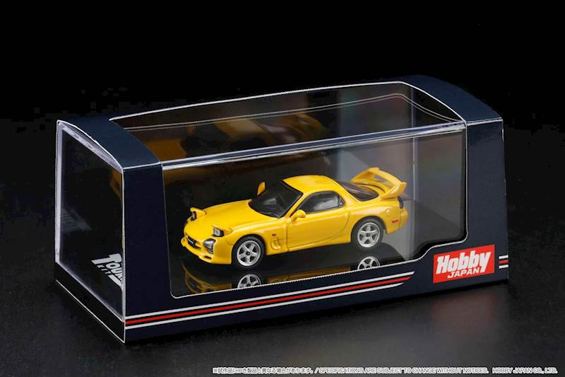 HOBBY JAPAN 1:64 EFINI MAZDA RX-7 FD3S A SPEC GT WING SUNBURST YELLOW