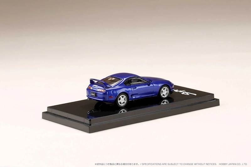 HOBBY JAPAN 1:64 TOYOTA SUPRA RZ A80 BLUE MICA WITH ENGINE DISPLAY MODEL