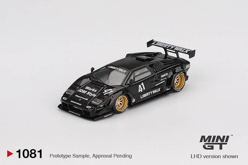MINI GT 1:64 LAMBORGHINI COUNTACH LB-WORKS BLACK (BLISTER)