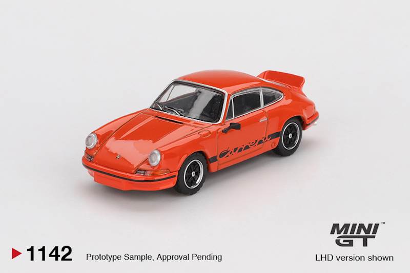 MINI GT 1:64 PORSCHE 911 CARRERA RS 2.7 TANGERINE WITH BLACK LIVERY MGT01142-L