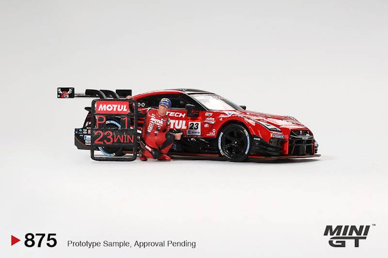 MINI GT 1:64 NISSAN GT-R (R35) WITH MATSUDA FIGURE #23 MOTUL AUTECH SUZUKA WINNER 2021