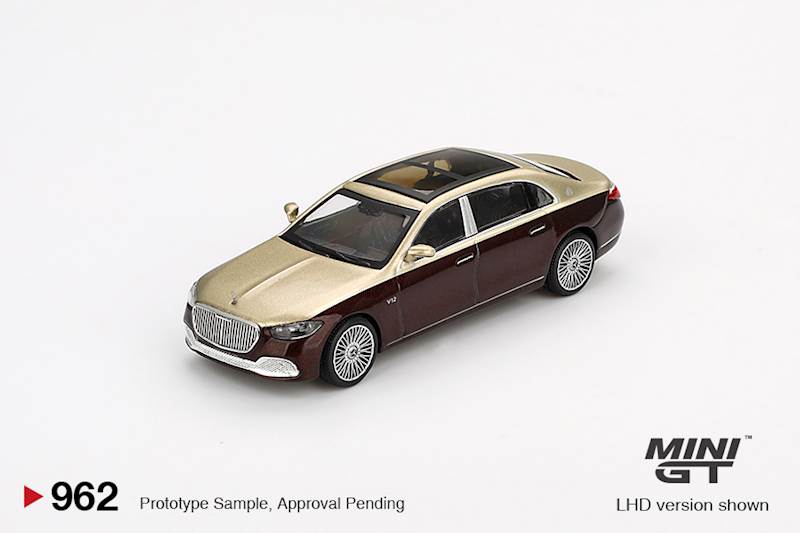 MINI GT 1:64 MERCEDES-MAYBACH S680 GOLD / DARK RED METALLIC 2024