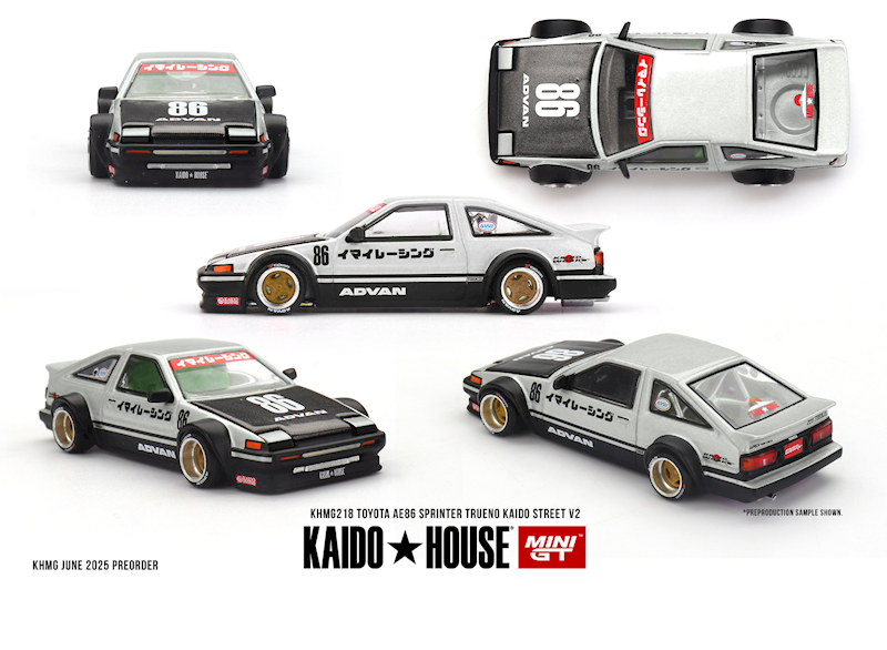 KAIDO HOUSE X MINI GT 1:64 TOYOTA SPRINTER TRUENO AE86 KAIDO STREET V2 KHMG218