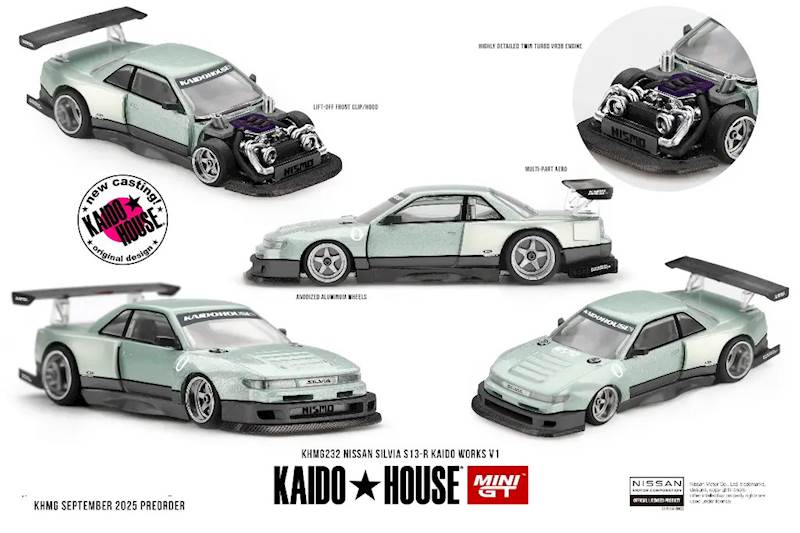KAIDO HOUSE X MINI GT 1:64 NISSAN SILVIA S13-R KAIDO WORKS V1