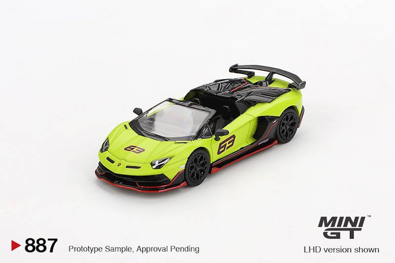 MINI GT 1:64 LAMBORGHINI AVENTADOR SVJ 63 ROADSTER VERDE SHOCK 2022